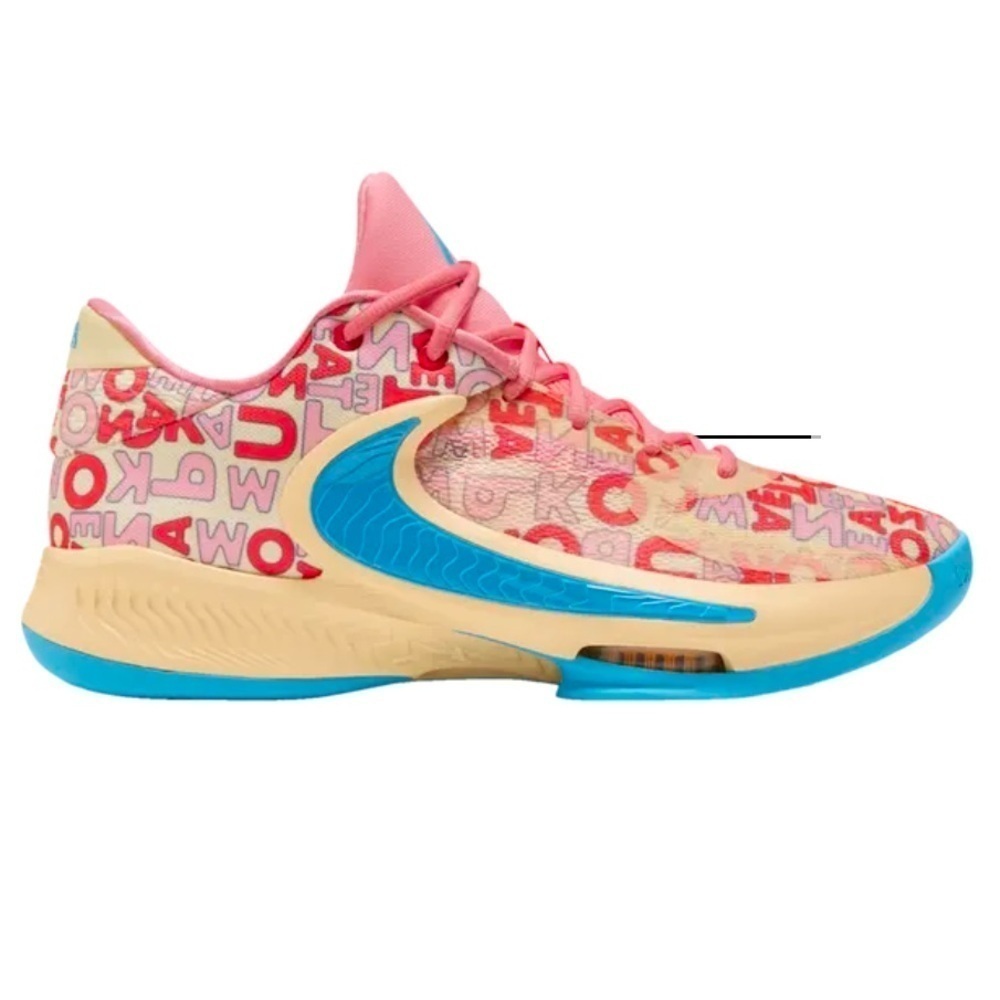 Nike Mens Zoom Freak 4 EP 'Letter Bros - Coral' Vanilla Lightning Size 13‎